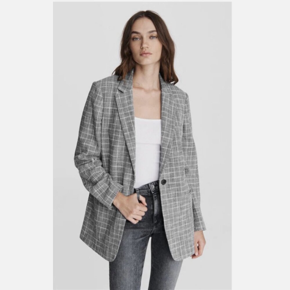 Rag & Bone Ames Deconstructed Grey Blazer Jacket
